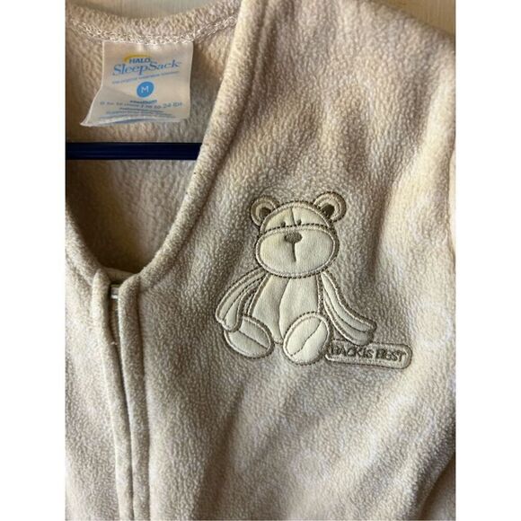 Halo Sleep Sack Beige Circles Teddy Bear M (6-12m) rn #102181 - Picture 3 of 7